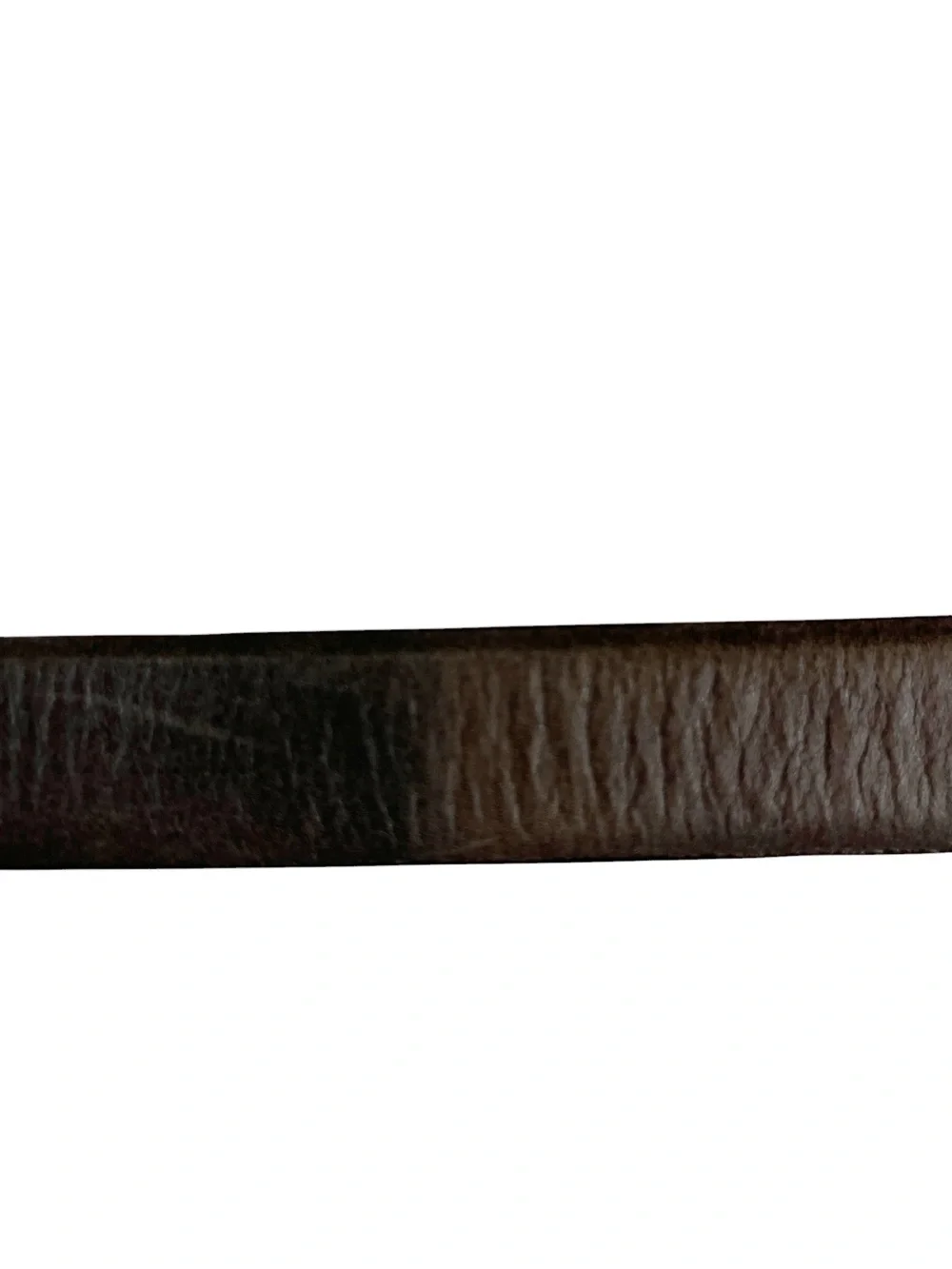 RLM STUDIO Earthy Brown Matte Leather Belt Goldtone Swirl Buckle Size Large